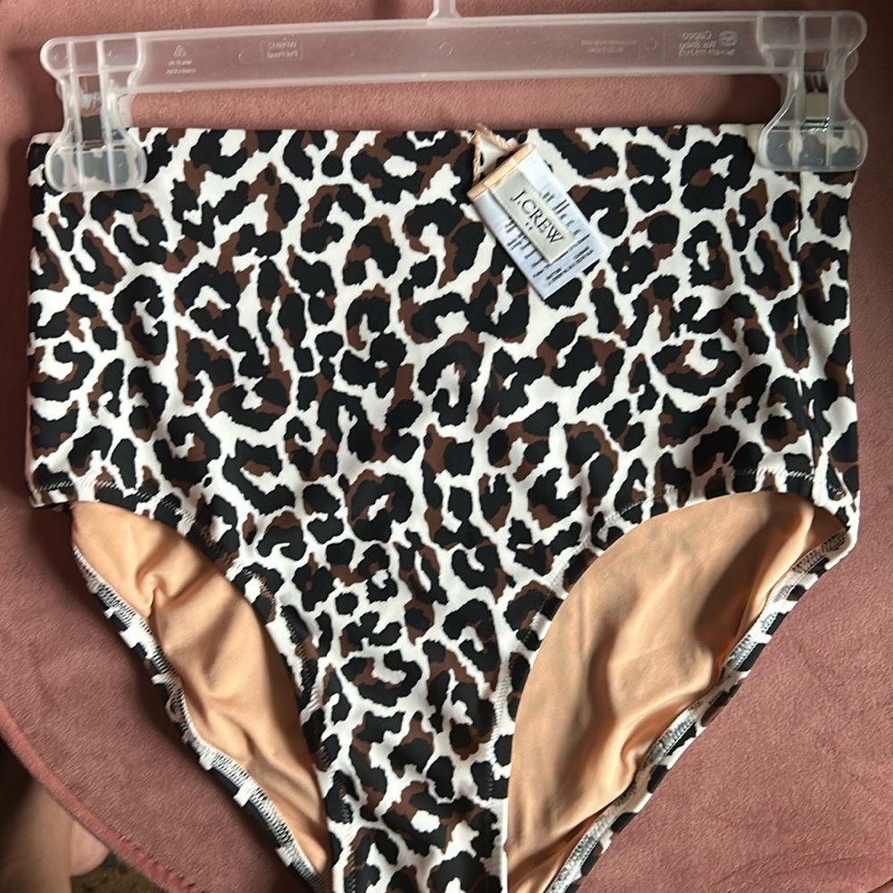 New nco xs Jcrew animal print lepord print high rise French bikini bottom